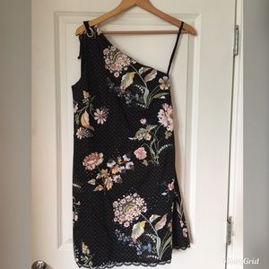 Anthropologie One Shoulder Patterned Dress